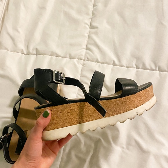 Steve Madden Gladiator Platform Sandals in Black - Picture 1 of 3